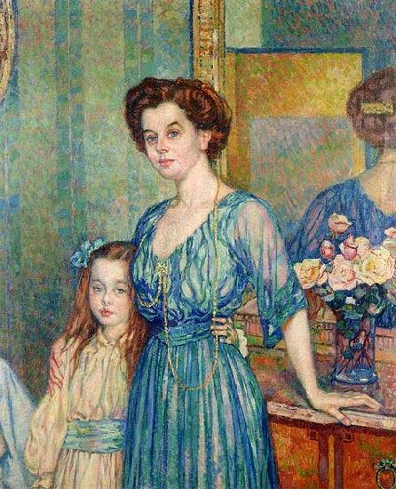 Theo Van Rysselberghe Madame Von Bodenhausen avec son enfant Luli , Germany oil painting art